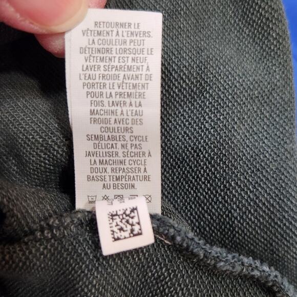 Aerie Sunset Terry Fleece Long Sleeve Sweatshirt Crop Raw Hem Dark Green Size XS - Picture 10 of 10